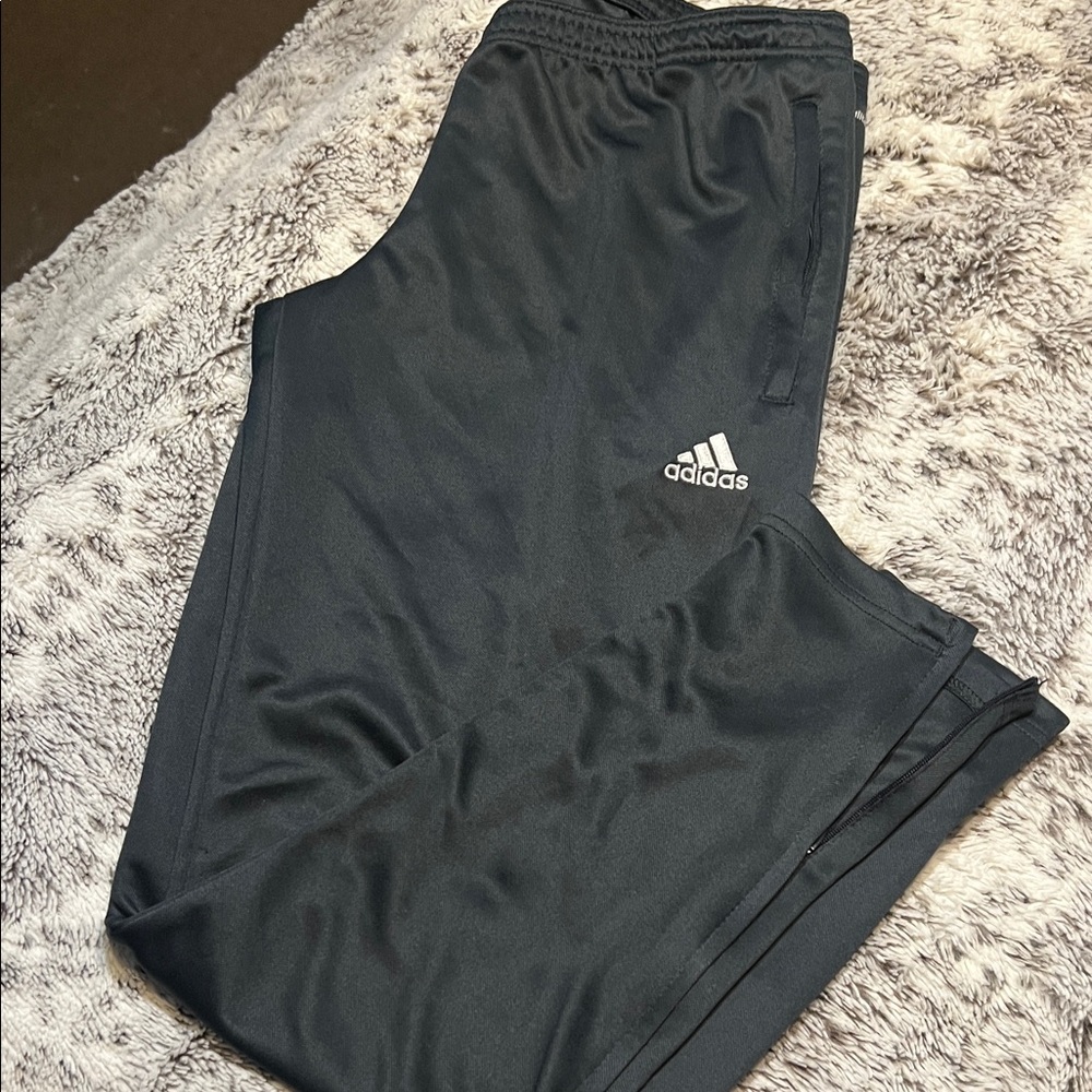 Adidas Charcoal Joggers with side zipper slit